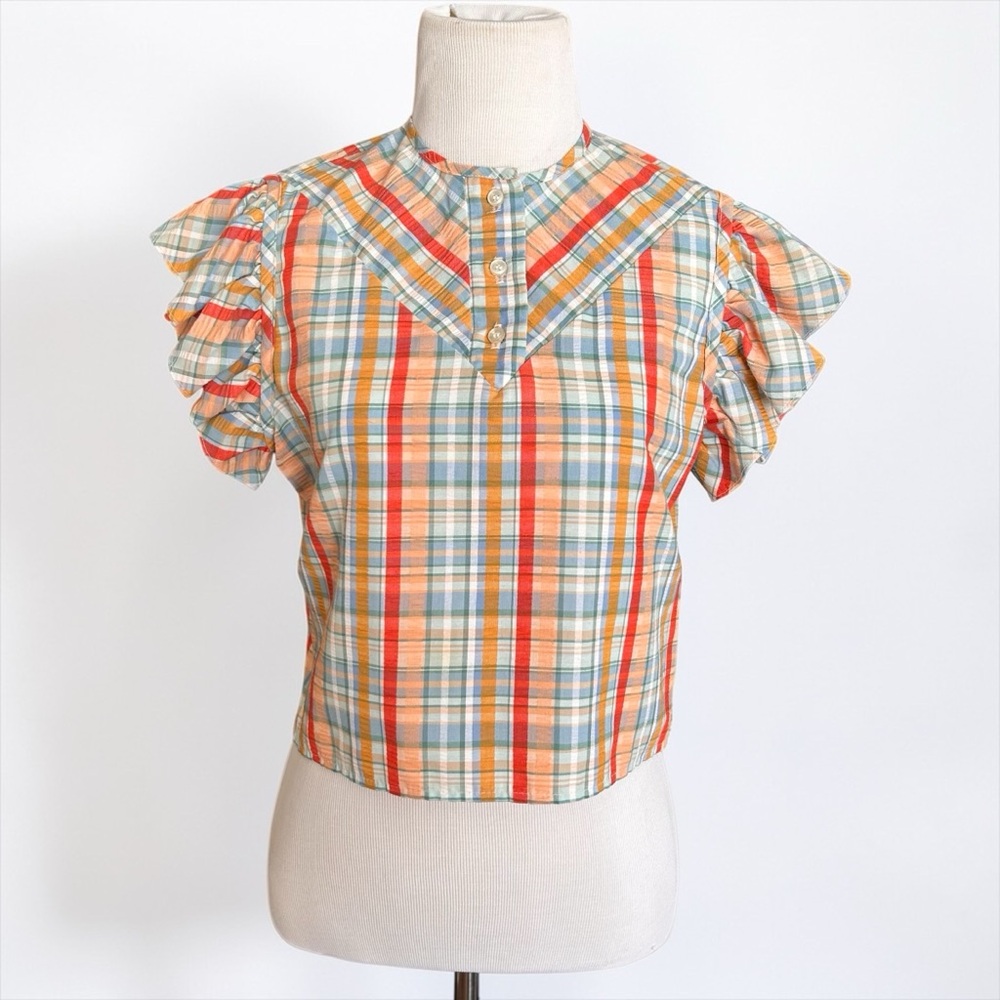 Vintage Multi-Colored Plaid Crop Top